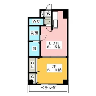 アンシャンテ車道【3階】の間取り