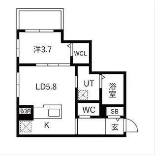 maison Riel 東区役所前【2階】の間取り