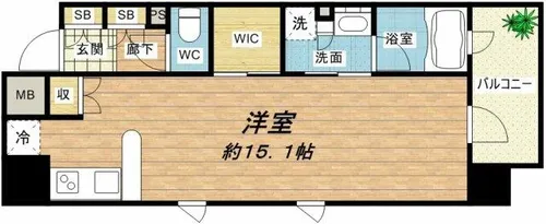 パークアクシス心斎橋【13階】の間取り