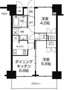 URBAN FLATS中之島【6階】の間取り