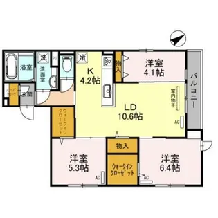 クラシスト北畠【3階】の間取り