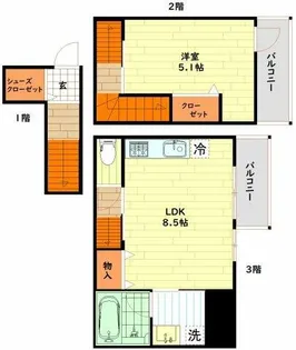 Royal Residence大和田パークフロント【2階】の間取り