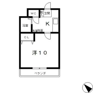ワンルーム草津西矢倉【1階】の間取り