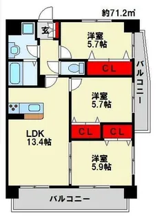 アローネ諏訪町【3階】の間取り