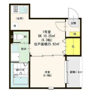 ハーモニーテラスささしま【3階】の間取り