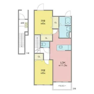チェスナットハートⅠ【201号室】の間取り