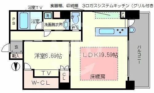 アマデウス北堀江【6階】の間取り