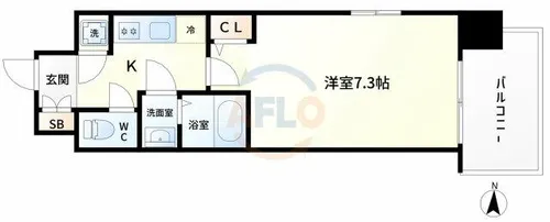 レジュールアッシュ福島CUEZ【9階】の間取り
