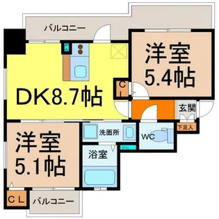 エステムプラザ名古屋駅前プライムタワー【11階】の間取り