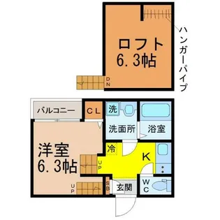 アルバーノ鳥羽見Raffinato(ラフィナート)【2階】の間取り