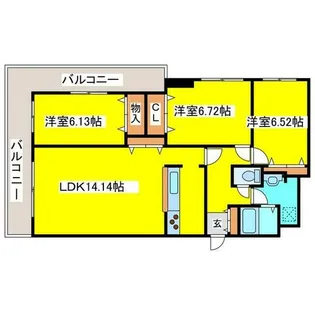 ハイブライト平岡【901号室】の間取り