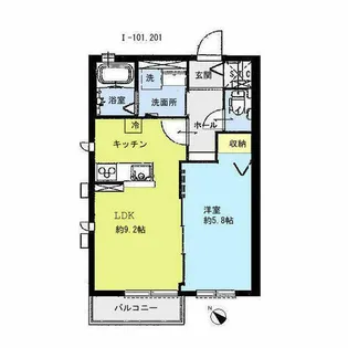 フランベールI【201号室】の間取り