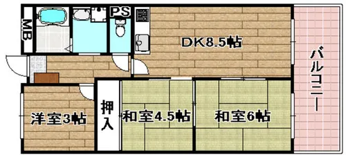 高槻センチュリーマンション【323号室】の間取り