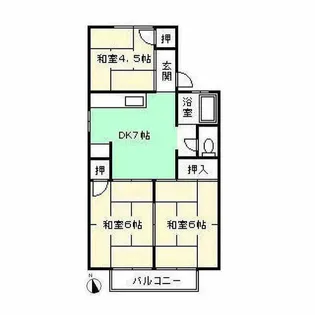 セジュールうえむらB棟【202号室】の間取り
