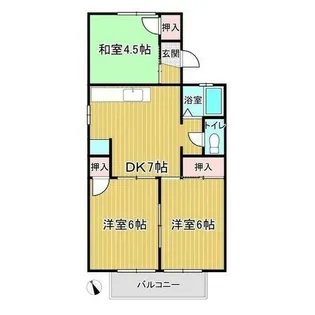 セジュールうえむらB棟【202号室】の間取り