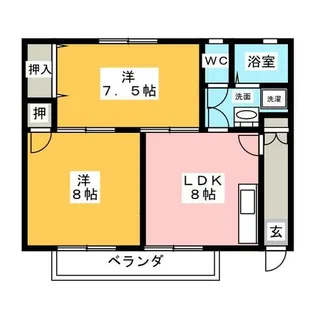 2LDKの間取り画像