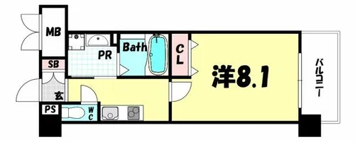 新神戸Vita【8階】の間取り