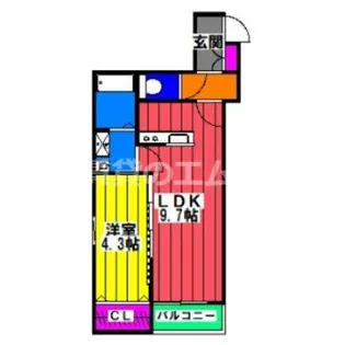 ノヴァイフ桜並木【202号室】の間取り