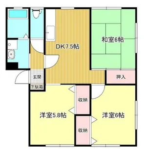 ハイツ宮ノ下 A【2階】の間取り