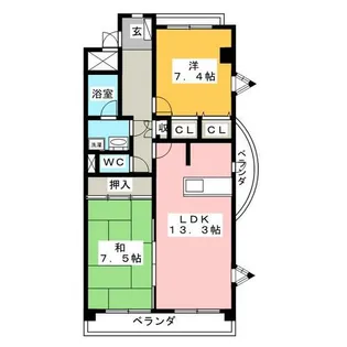 ベルヴィル Ⅲ【1階】の間取り