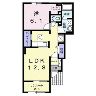 サンリットタウン 日高A【1階】の間取り