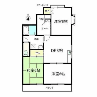 ひばりヶ丘ハイツE棟【109号室】の間取り