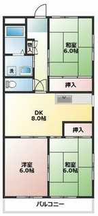 エスポワール中嶋 南棟【205号室】の間取り