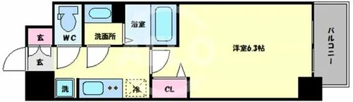 ララプレイス難波メティス【9階】の間取り