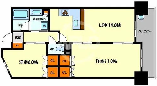 フロンティアタワー日本橋【4階】の間取り