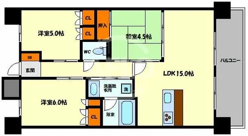 フロンティアタワー日本橋【13階】の間取り