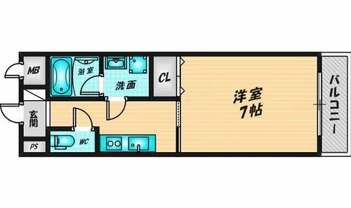 1Kの間取り画像