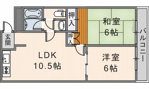 2DKの間取り画像