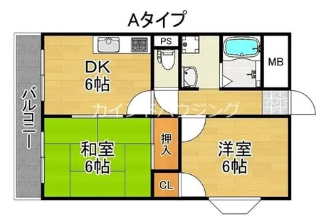 ハイツイサム【3階】の間取り