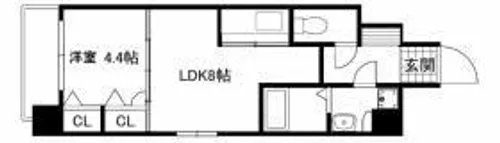 エスポワール筑紫通り【6階】の間取り