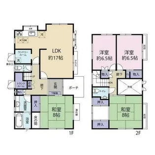 奈良県奈良市佐保台2丁目【一戸建】の間取り