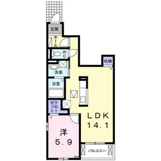 ディアコート二見1【1階】の間取り