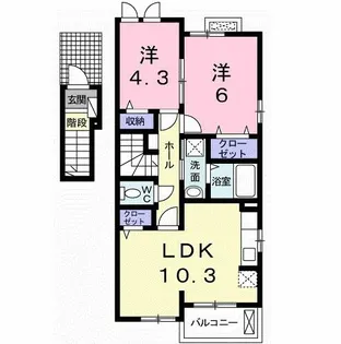 フェリース2【2階】の間取り