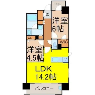 プレサンスロジェ栄・ザレジデンス【7階】の間取り