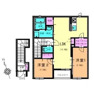 calm【202号室】の間取り