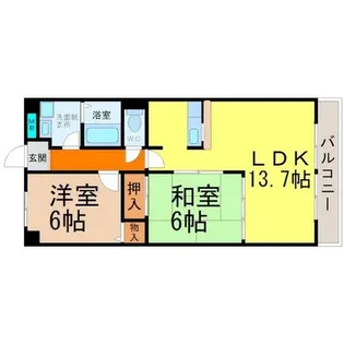 シェソワ駒方【4階】の間取り