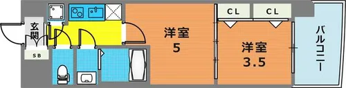 セレニテ神戸ミラクノール【10階】の間取り