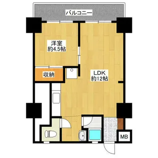 南博多パールシャトー 421号【421号室】の間取り