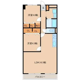 ハウゼミヤウラ【4階】の間取り