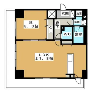 1LDKの間取り画像