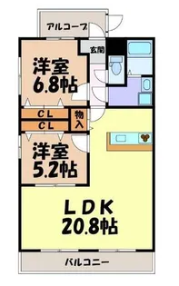 クレスト名城【4階】の間取り