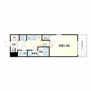 プルメリア江坂【2階】の間取り