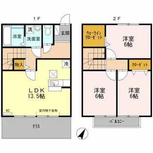 ファミリア今川【107号室】の間取り