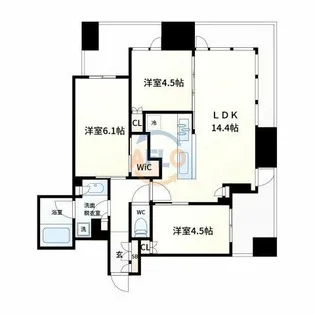 シティタワー大阪本町【12階】の間取り