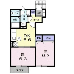 メリーディエース【1階】の間取り