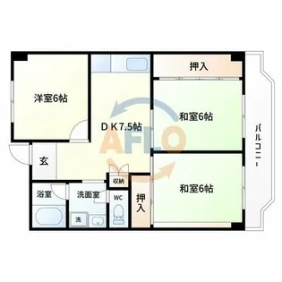 メゾンロイヤル【4階】の間取り
